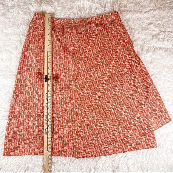 Vintage A Line Red Geometric Print Faux Wrap Mini Skirt SZ 8 EUC - Picture 8 of 10